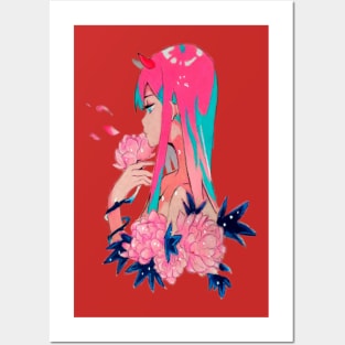 zero two from darling in the franxx Posters and Art